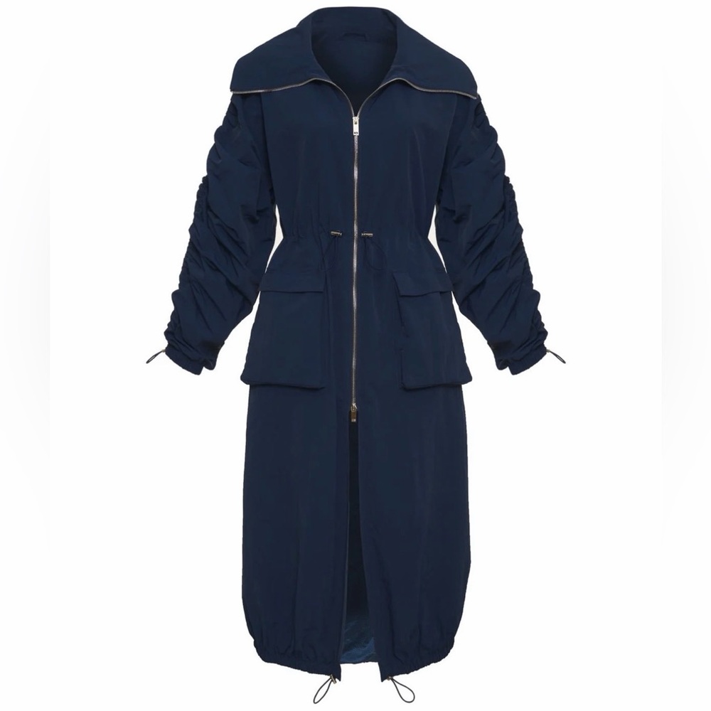 Brand New with Tags Thirty Years Navy Blue Zip Trench Jacket Size 0